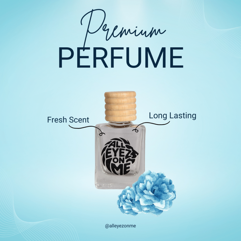 blue simple premium perfume instagram post